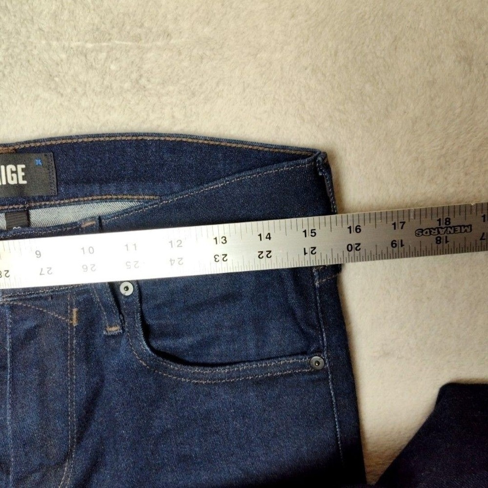 Paige Jeans Womens 30 Dark Wash Lennox Straight Slim Stretch 5-Pocket Denim - Picture 9 of 11